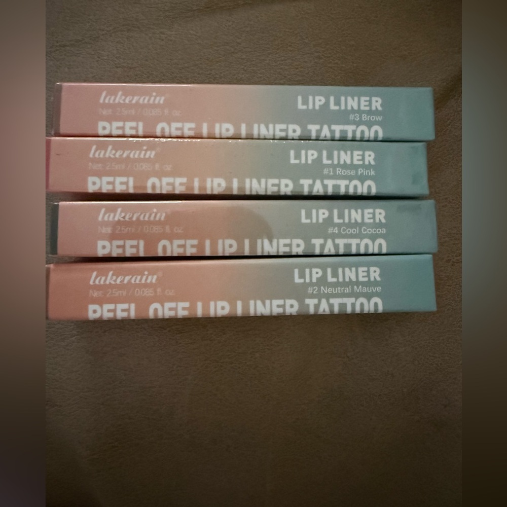 Lakerain Peel Off Lip Liner Tattoo Set - Neutral & Pink Shades